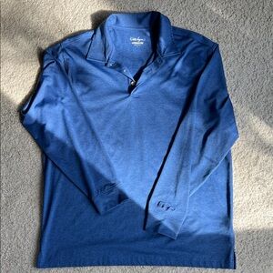 Walter Hagen Hydro Dri Men's Long Sleeve Blue Polo